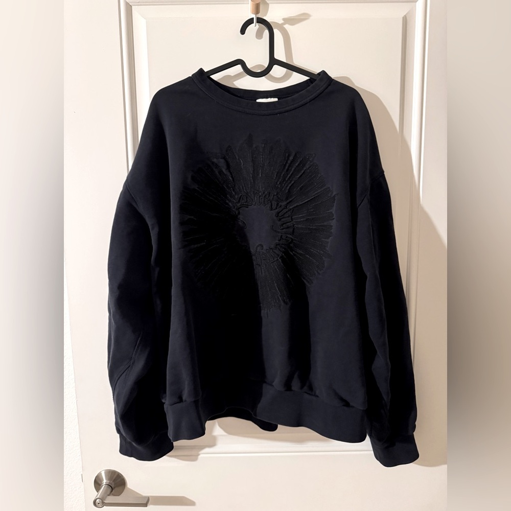 Dries Van Noten Embroidered Sweatshirt Navy Size Small (Oversized)